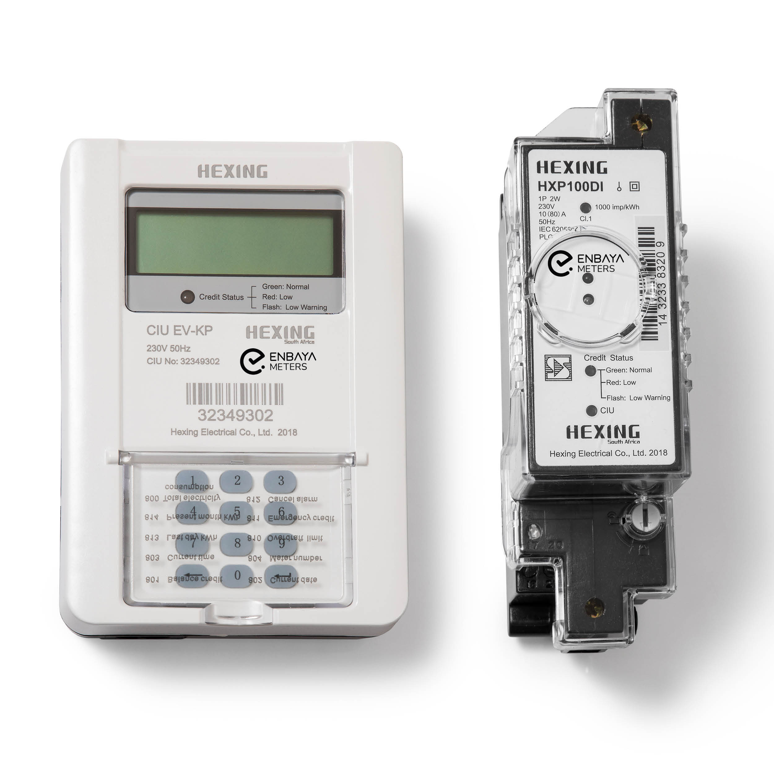Single phase split DIN rail electricity meter